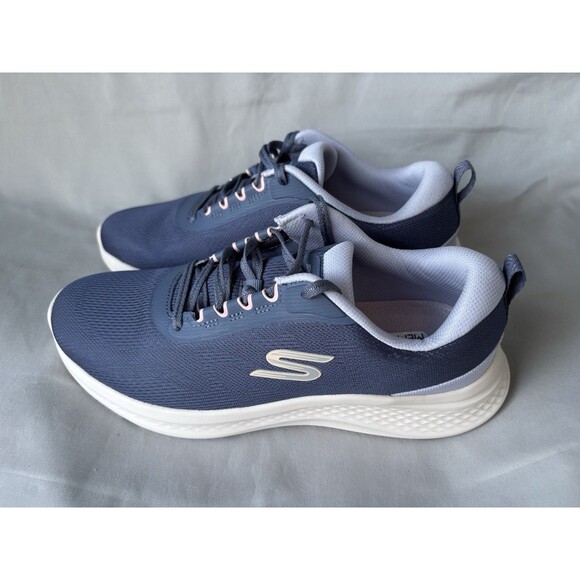 SKECHERS Air-Cooled Memory Foam Low Top Lace-Up Sneakers Blue/White Size 9 main image 4